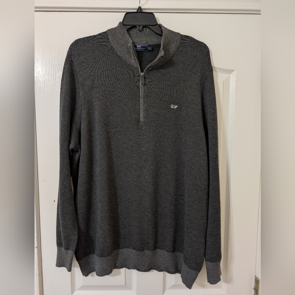 Vineyard Vines Dark Gray Quarter‎ Zip Sweater